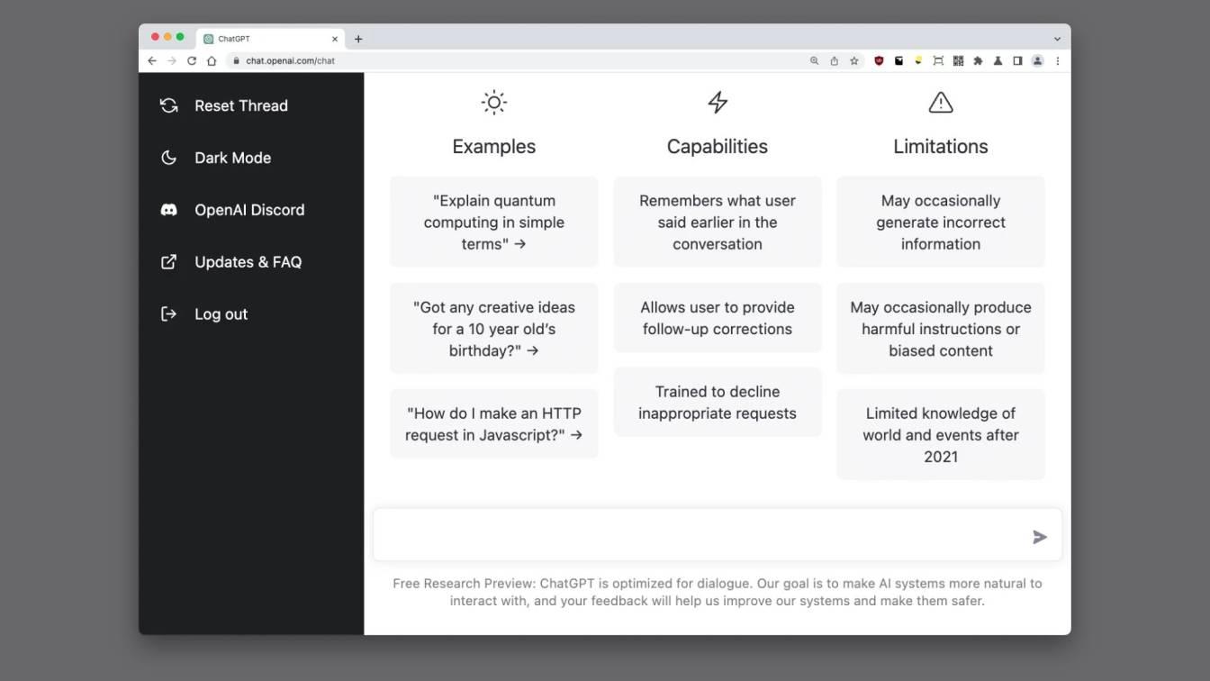 Chat GPT Interface