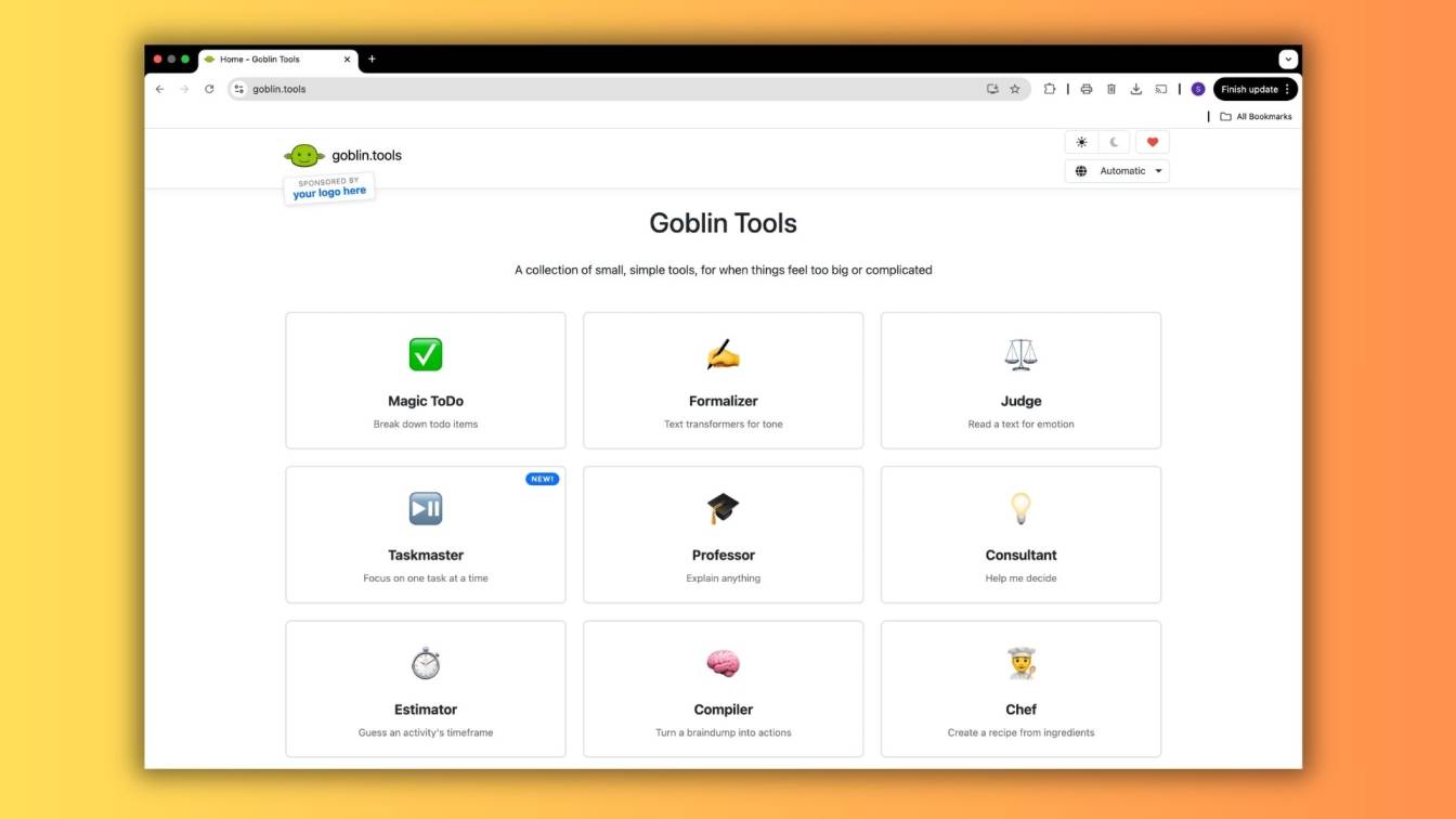 Goblin.tools Interface